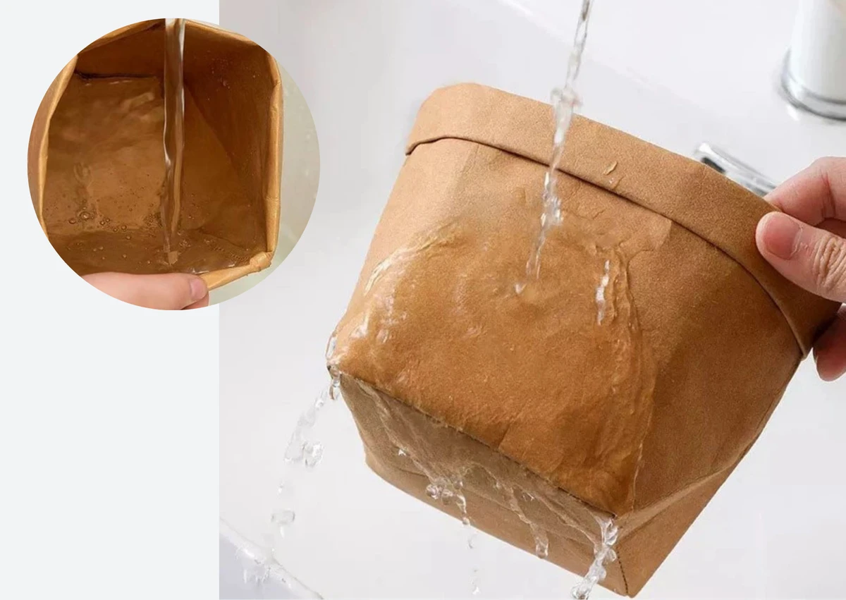 Washable kraft paper packaging