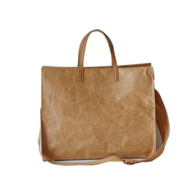 Washable kraft paper handbag, shoulder bag, leisure washable kraft paper hand...
