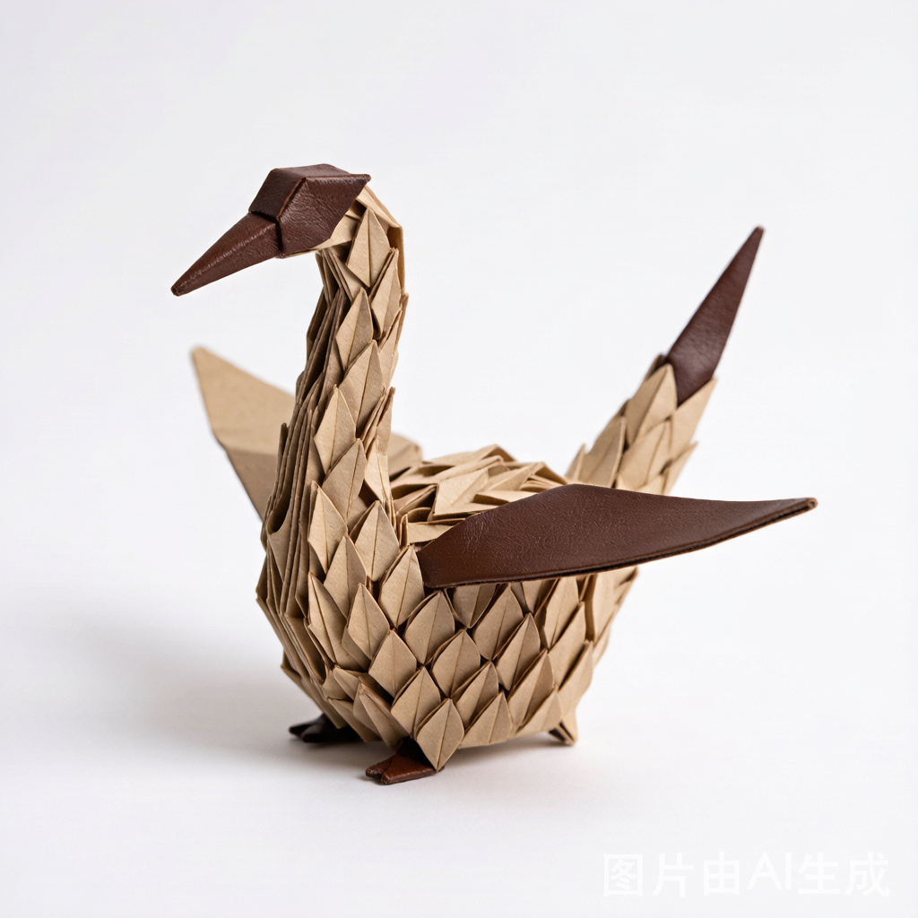 3D Origami Crane - Washable Kraft Paper Sculpture