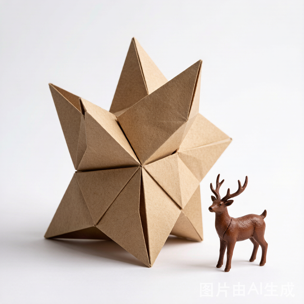 Washable Kraft Paper Folded Deer Sculpture